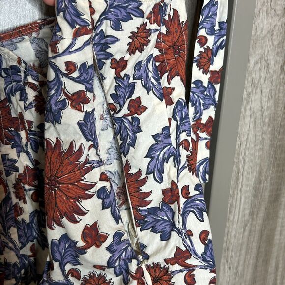 Anthropologie Let Me Be Tank Top Womens Medium Shoulder Tie Straps Floral Peplum - Picture 3 of 7